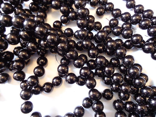 (image for) Black Glass pearls double strand #1118-8mm